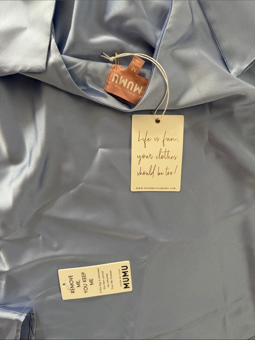 Show Me Your MuMu Light blue Lisa Mini satin backless Halter Dress - Picture 2 of 8